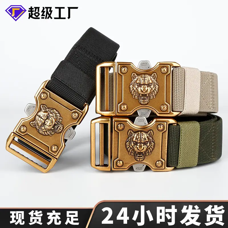 Tiger Head Buckle Belt for Men Black Business Casual - Image 6