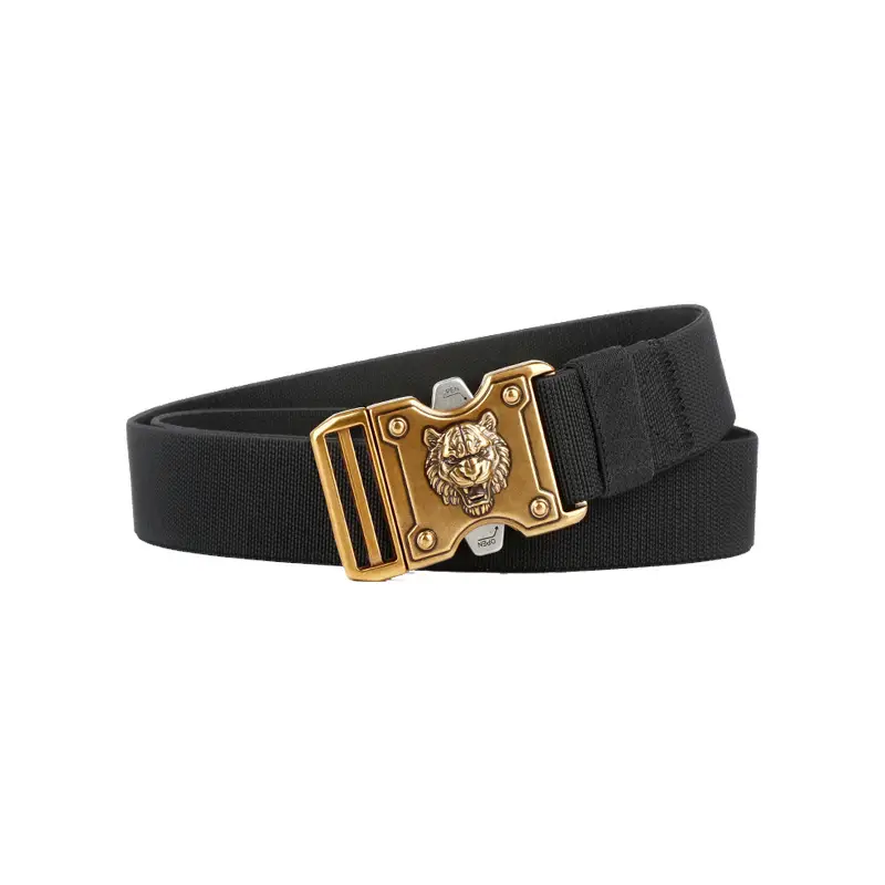 Tiger Head Buckle Belt for Men Black Business Casual - Image 9