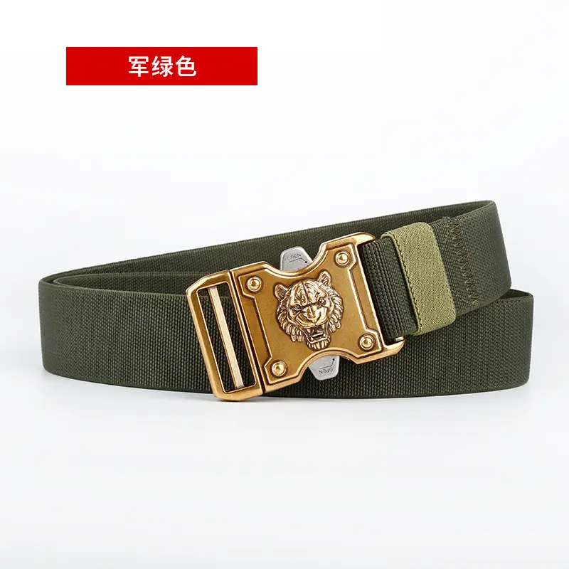 Tiger Head Buckle Belt for Men Black Business Casual - Image 4
