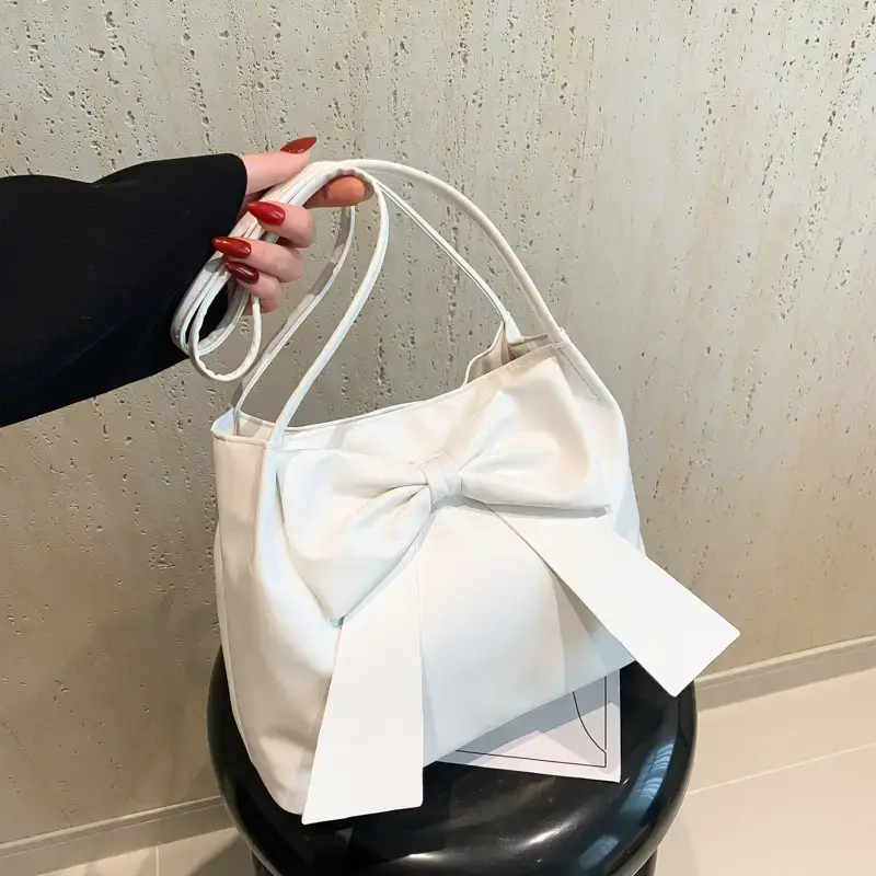 Black Bow Shoulder Bag for Women Spring 2024 - Image 6