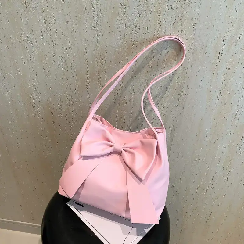 Black Bow Shoulder Bag for Women Spring 2024 - Image 7