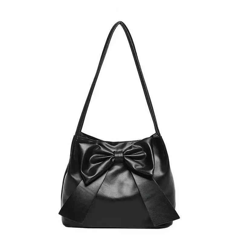 Black Bow Shoulder Bag for Women Spring 2024 - Image 9