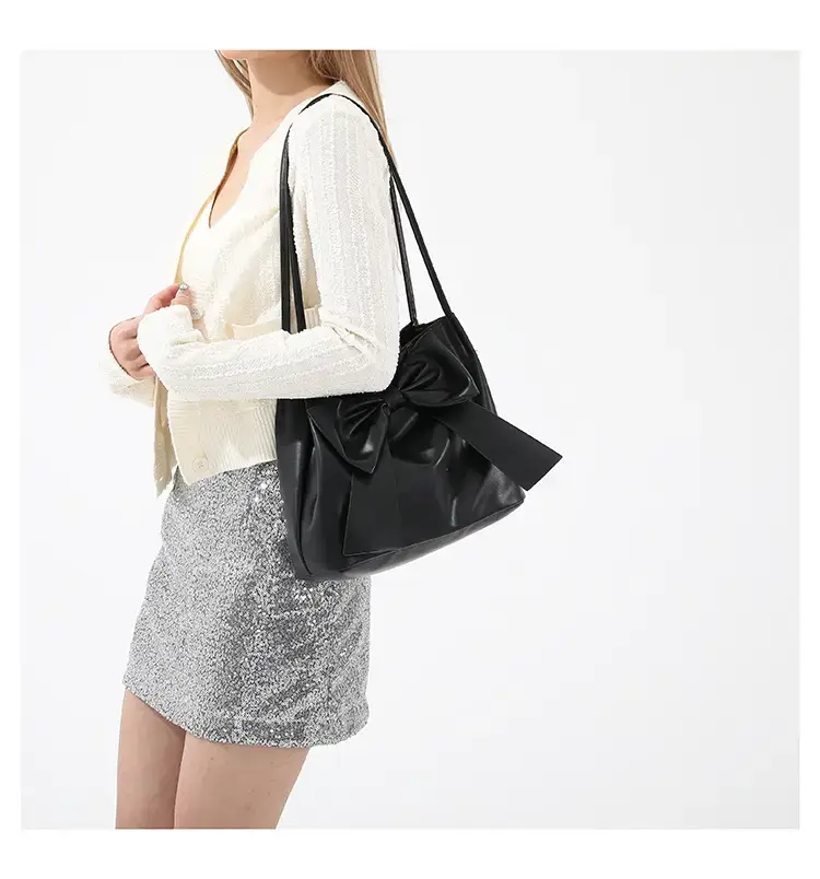 Black Bow Shoulder Bag for Women Spring 2024 — feature 19