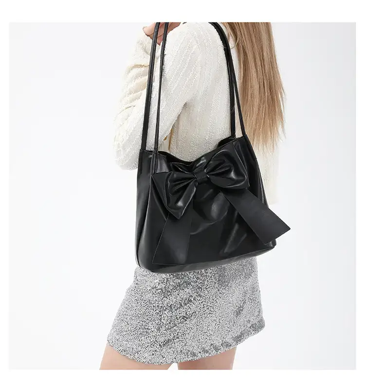 Black Bow Shoulder Bag for Women Spring 2024 — feature 20