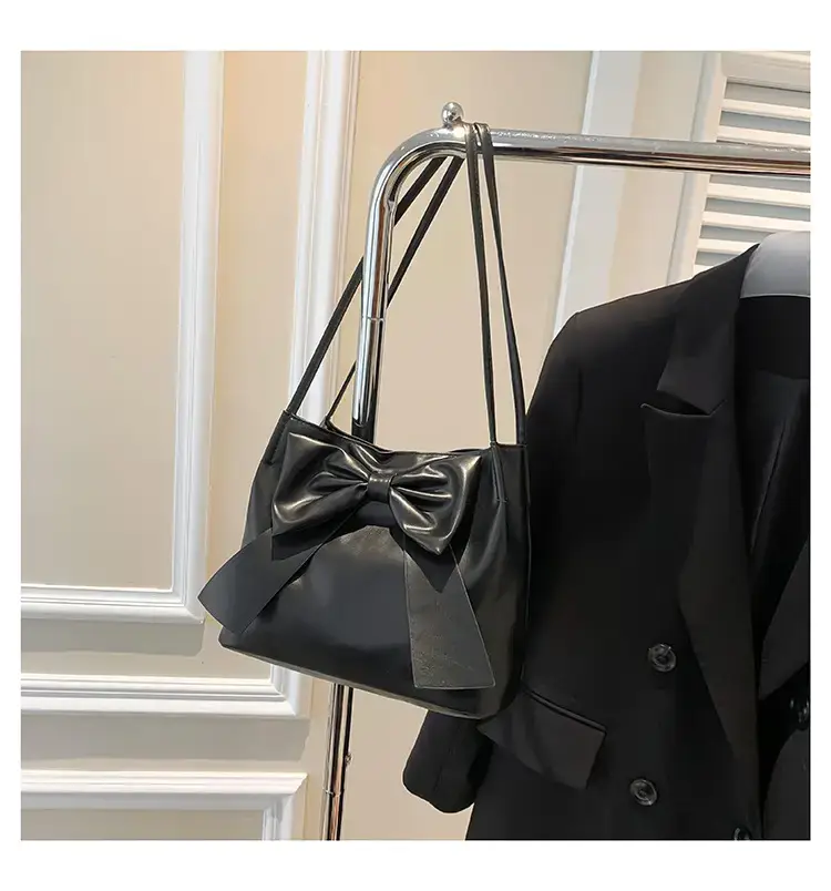 Black Bow Shoulder Bag for Women Spring 2024 — feature 25