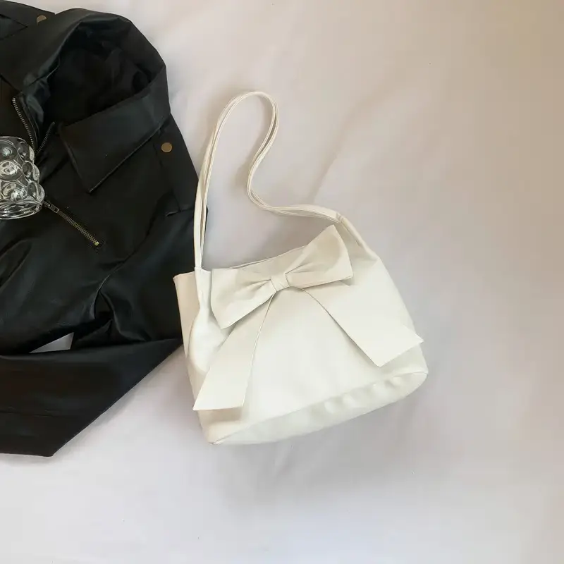 Black Bow Shoulder Bag for Women Spring 2024 - Image 3