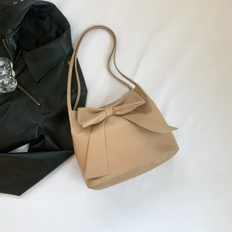Black Bow Shoulder Bag for Women Spring 2024 - Image 4