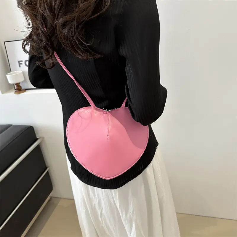 Heart Shape Black Underarm Bag for Women - Image 10
