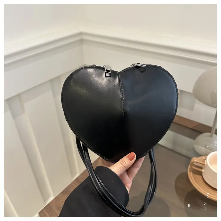 Heart Shape Black Underarm Bag for Women — feature 11
