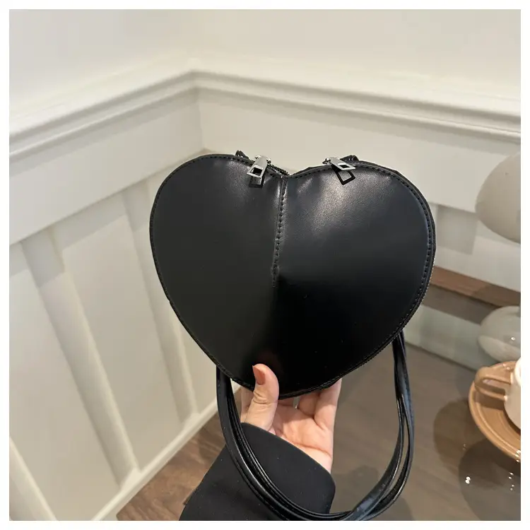 Heart Shape Black Underarm Bag for Women — feature 12