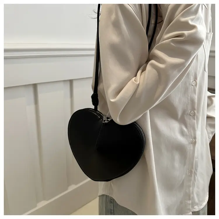 Heart Shape Black Underarm Bag for Women — feature 22