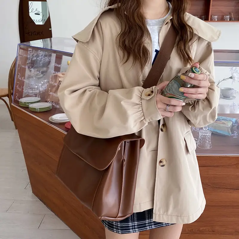 Women Retro Brown Large Shoulder Bag 2025 — feature 19