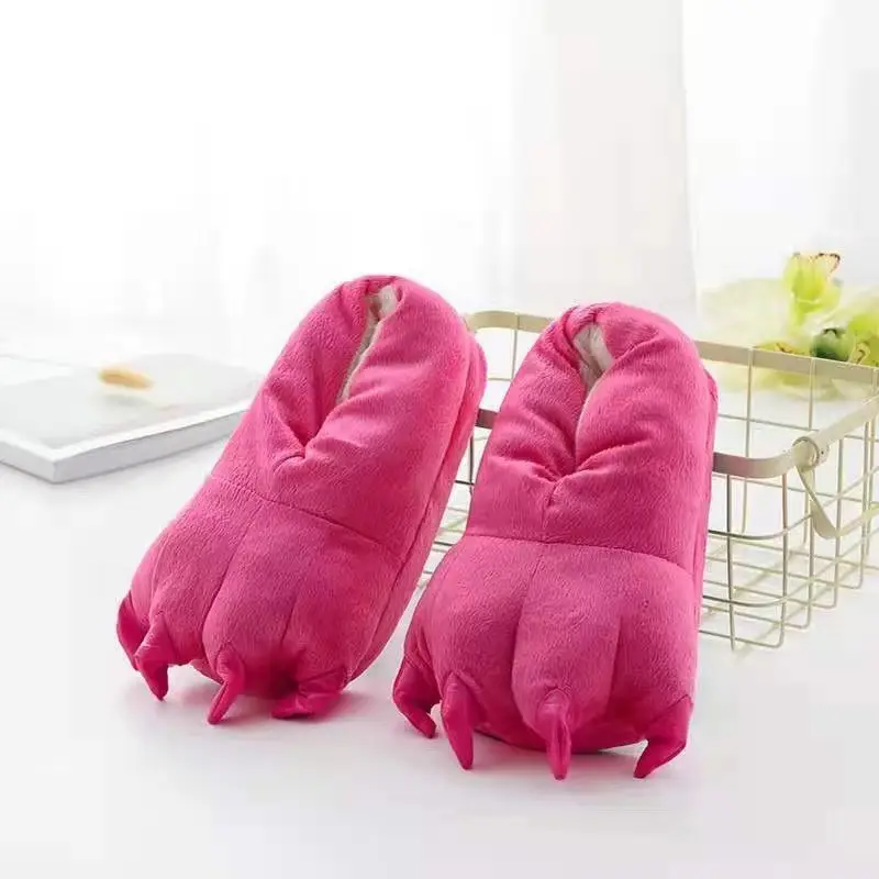 Manufacturer's Warm and Thickened Dragon Claw Plush Home Cotton Slippers, Cartoon Autumn and Winter Couple Style Indoor Cotton Slippers