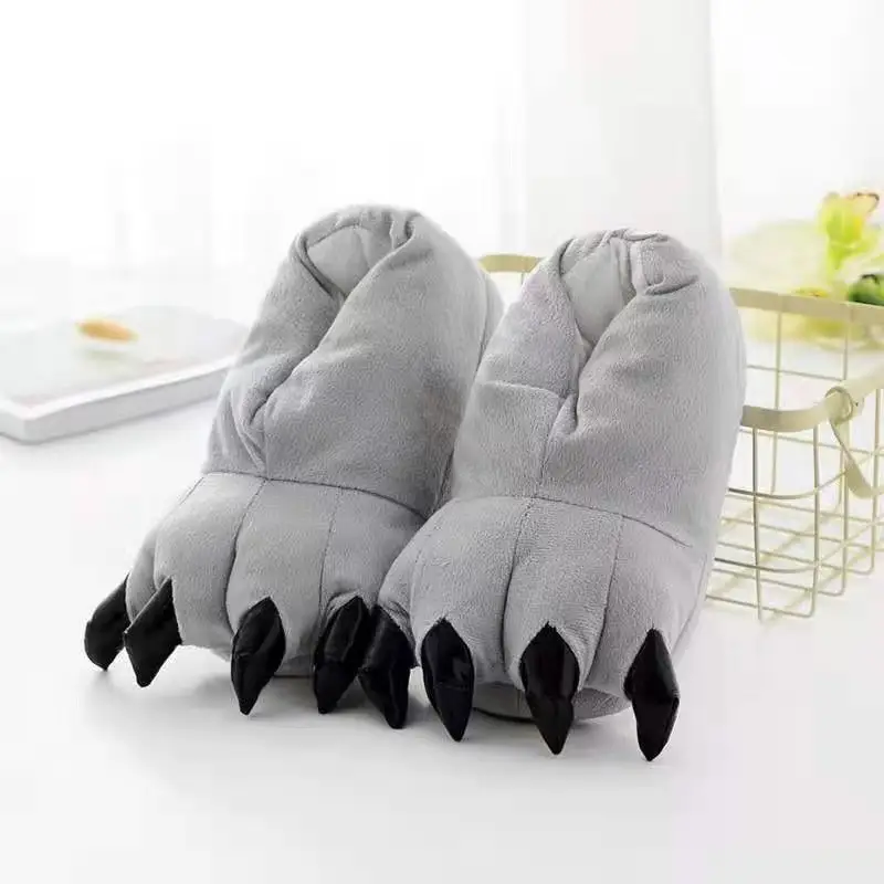Manufacturer's Warm and Thickened Dragon Claw Plush Home Cotton Slippers, Cartoon Autumn and Winter Couple Style Indoor Cotton Slippers