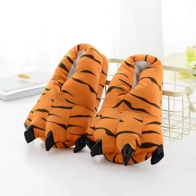 Manufacturer's Warm and Thickened Dragon Claw Plush Home Cotton Slippers, Cartoon Autumn and Winter Couple Style Indoor Cotton Slippers