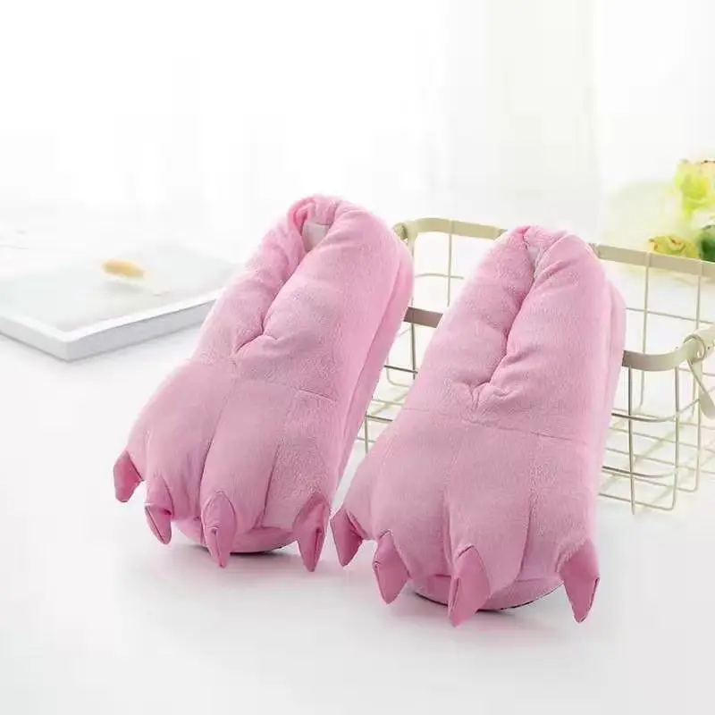 Manufacturer's Warm and Thickened Dragon Claw Plush Home Cotton Slippers, Cartoon Autumn and Winter Couple Style Indoor Cotton Slippers
