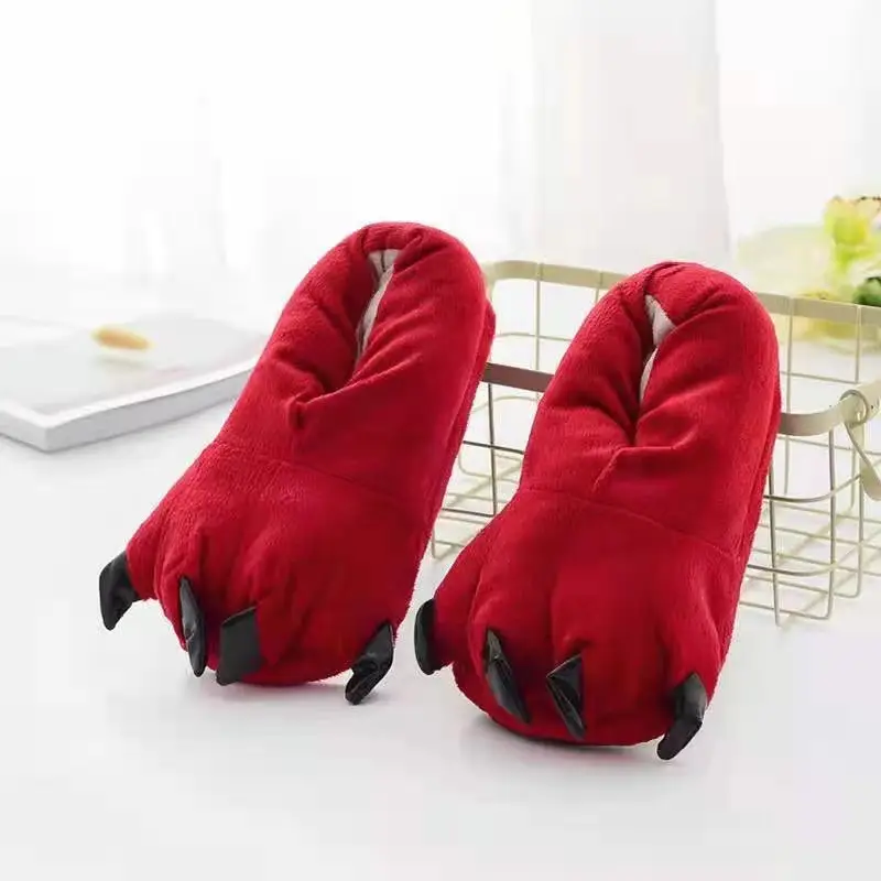 Manufacturer's Warm and Thickened Dragon Claw Plush Home Cotton Slippers, Cartoon Autumn and Winter Couple Style Indoor Cotton Slippers