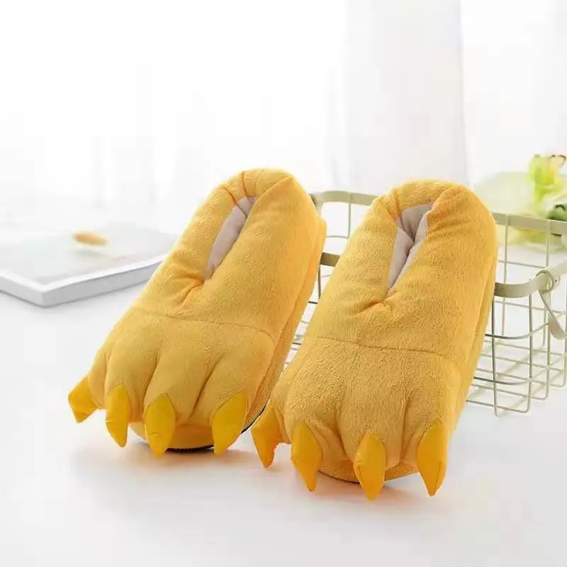 Manufacturer's Warm and Thickened Dragon Claw Plush Home Cotton Slippers, Cartoon Autumn and Winter Couple Style Indoor Cotton Slippers