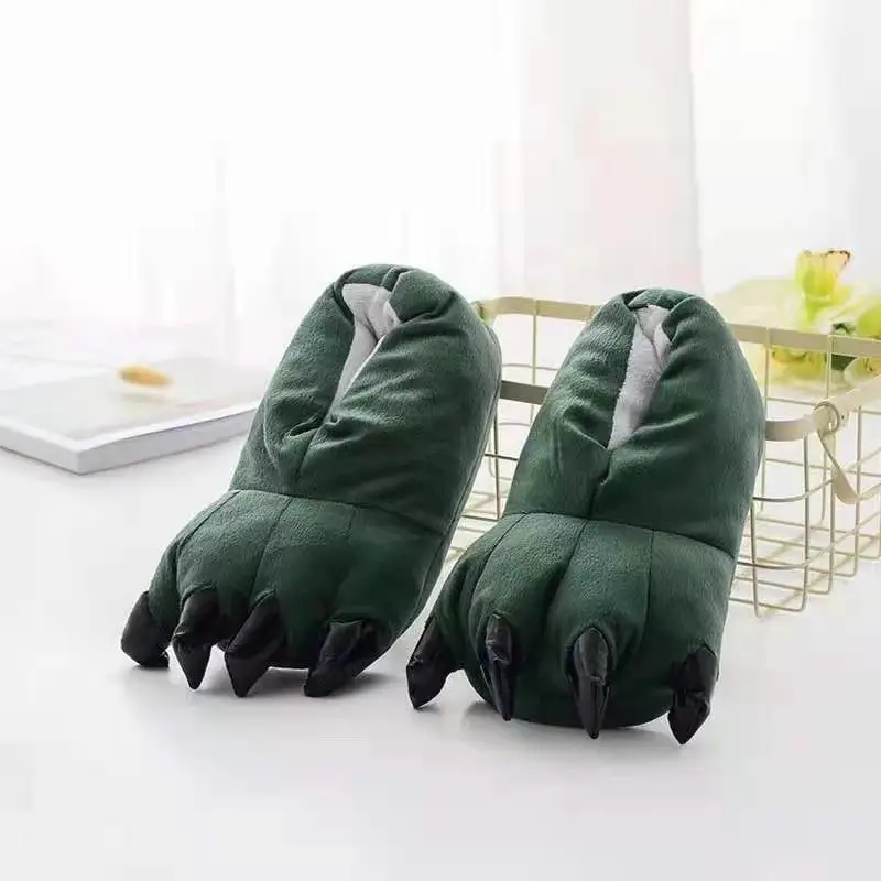Manufacturer's Warm and Thickened Dragon Claw Plush Home Cotton Slippers, Cartoon Autumn and Winter Couple Style Indoor Cotton Slippers