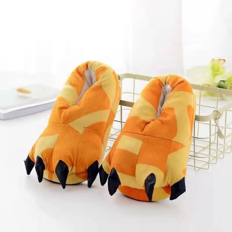 Manufacturer's Warm and Thickened Dragon Claw Plush Home Cotton Slippers, Cartoon Autumn and Winter Couple Style Indoor Cotton Slippers