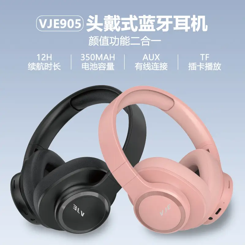 VJE905 Wireless Bluetooth Headset Black Long Lasting - Image 5