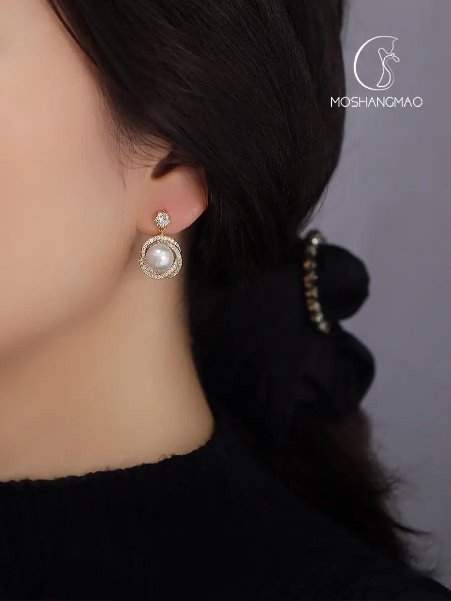5A Freshwater Pearl Earrings Women Elegant Court Design — feature 3