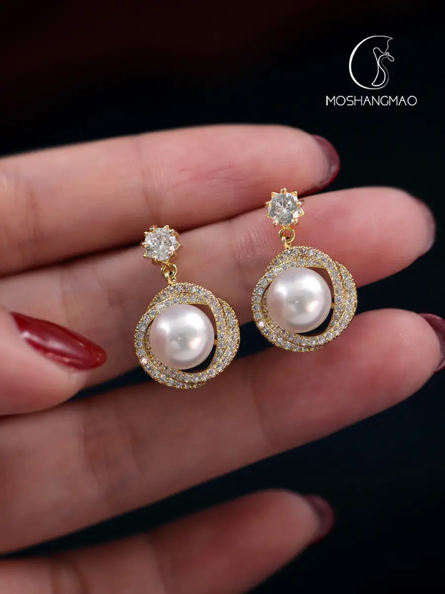 5A Freshwater Pearl Earrings Women Elegant Court Design — feature 7