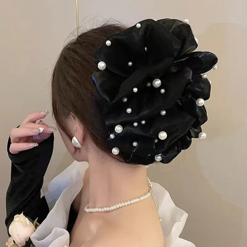 Black Bubble Hair Clip Princess Headwear 13cm - Image 45