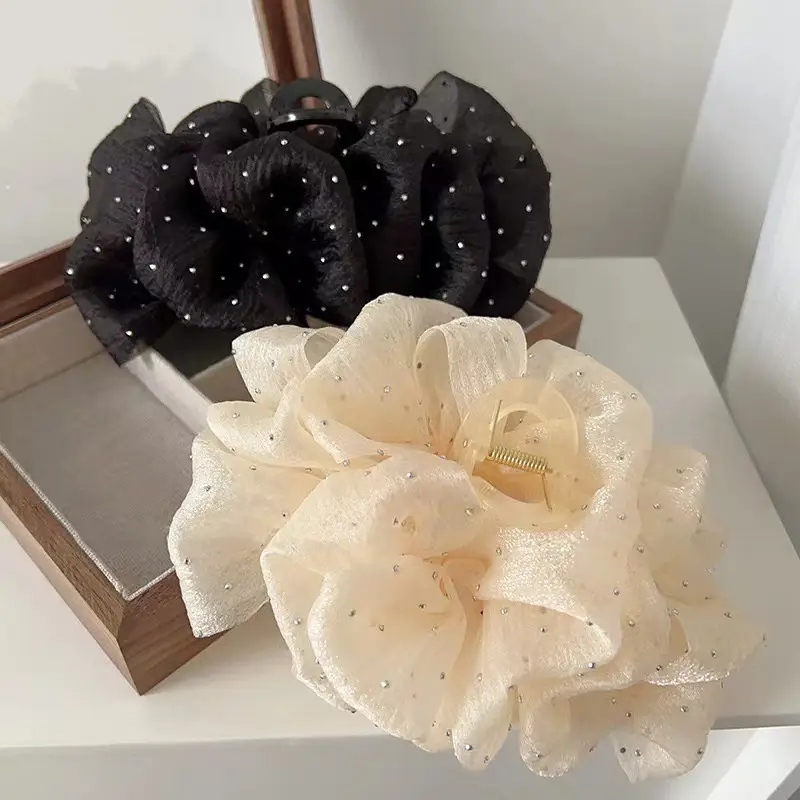 Black Bubble Hair Clip Princess Headwear 13cm - Image 47