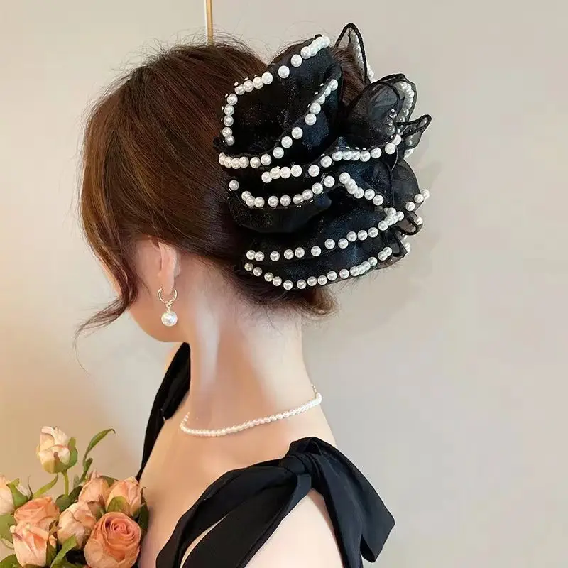 Black Bubble Hair Clip Princess Headwear 13cm - Image 13