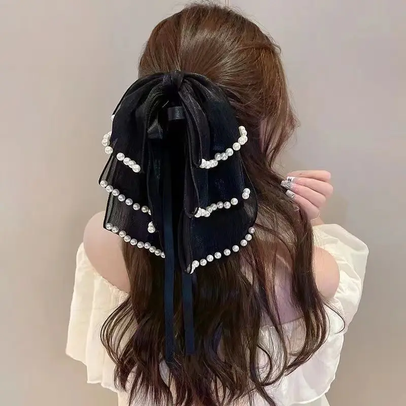 Black Bubble Hair Clip Princess Headwear 13cm - Image 19