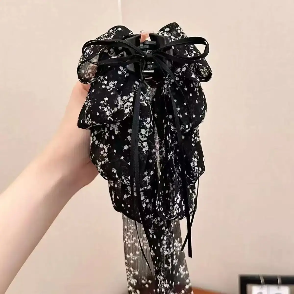Black Bubble Hair Clip Princess Headwear 13cm - Image 41