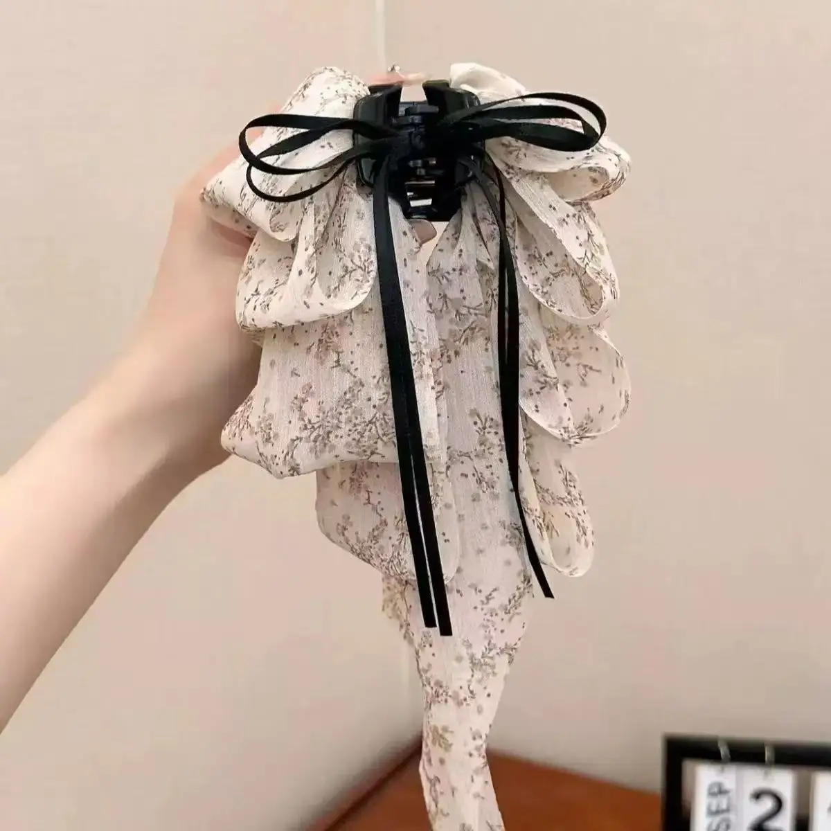 Black Bubble Hair Clip Princess Headwear 13cm - Image 42
