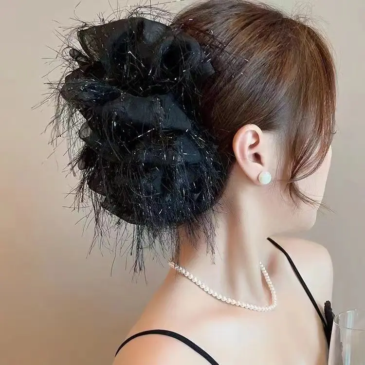 Black Bubble Hair Clip Princess Headwear 13cm - Image 8