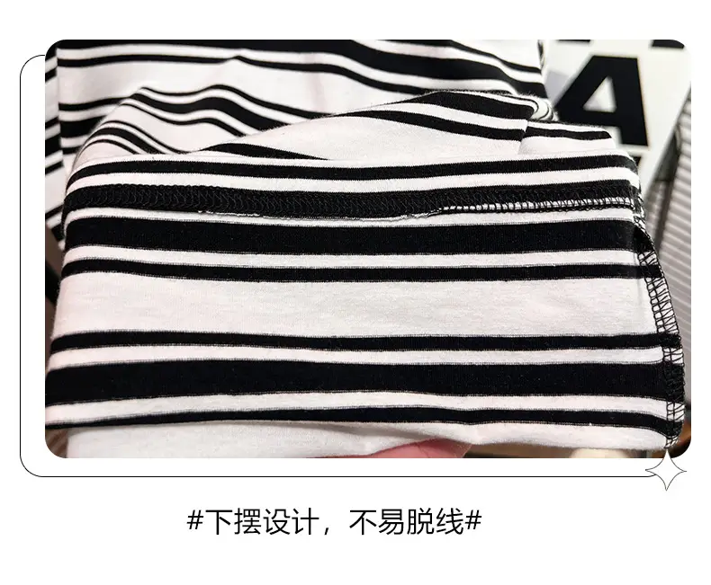 Boys Summer Striped T-Shirt Black White 2026 — feature 8