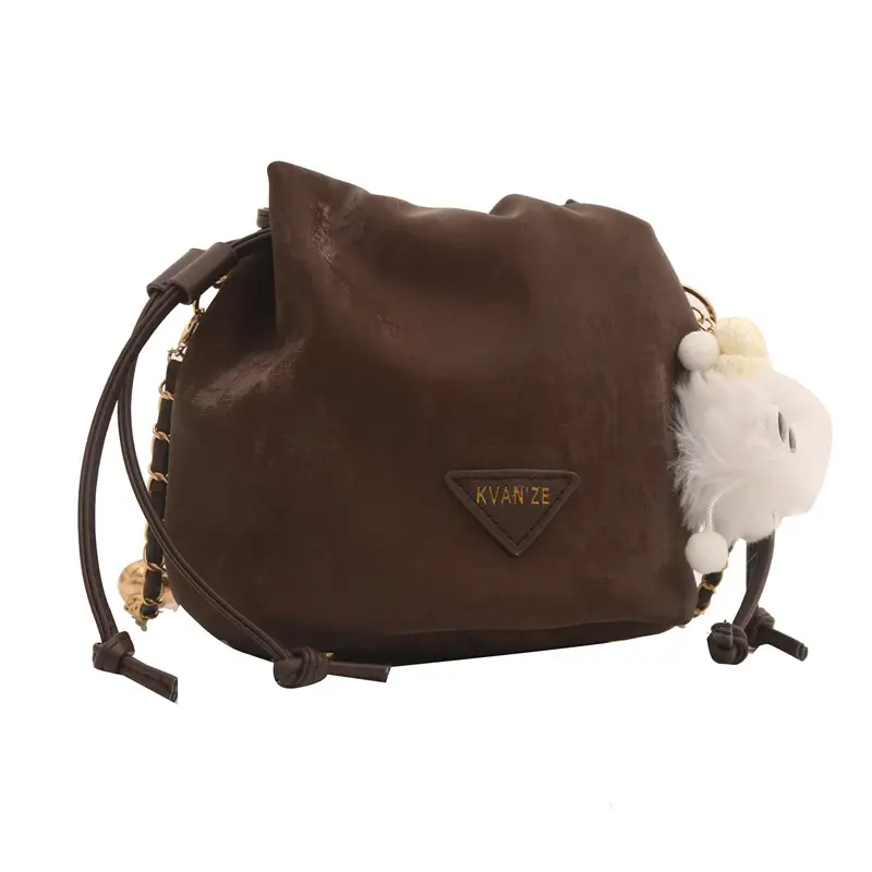 Black Pleated Bucket Bag Women Soft PU Drawstring Shoulder Crossbody 2024 - Image 10