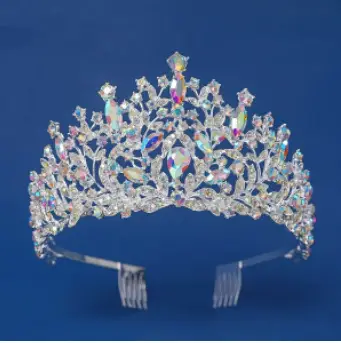 European-style Rhinestone Bridal Crown for Weddings - Image 2