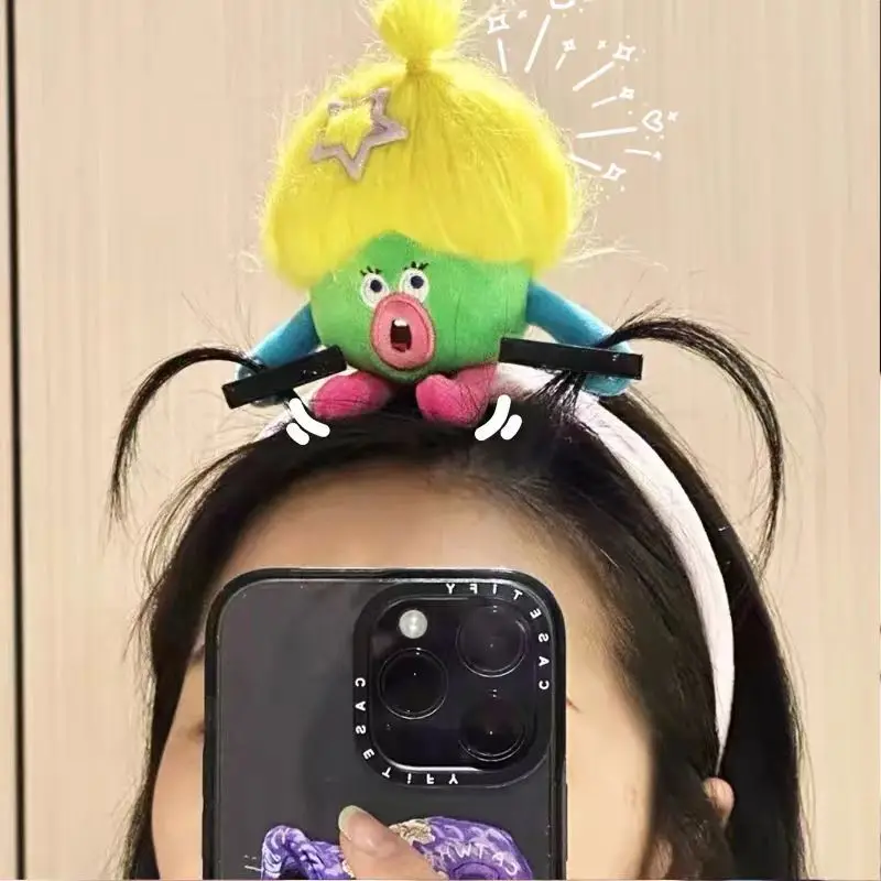 Cotton Doll Headband Tooth-Missing Bar Headband Funny Cooking Mouse Headband Khaki Barra