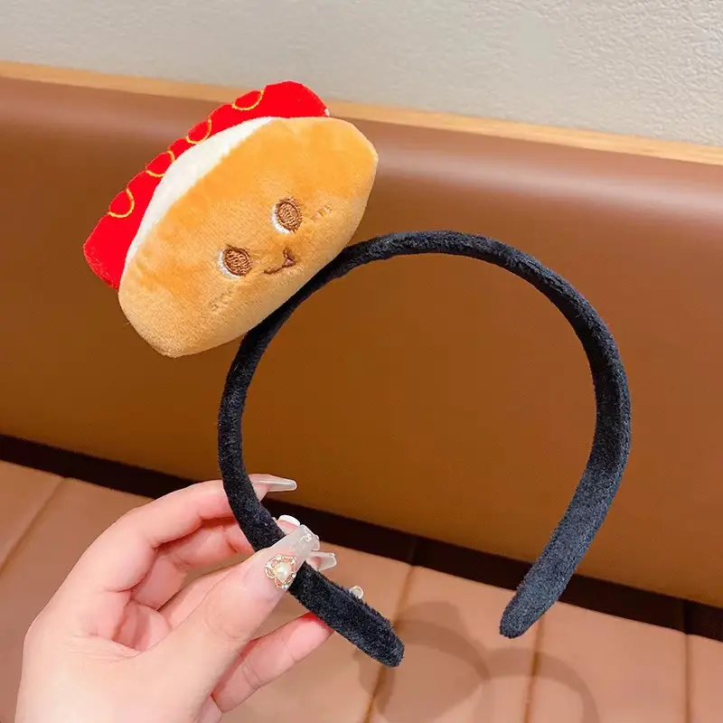 Cotton Doll Headband Tooth-Missing Bar Headband Funny Cooking Mouse Headband Khaki Barra