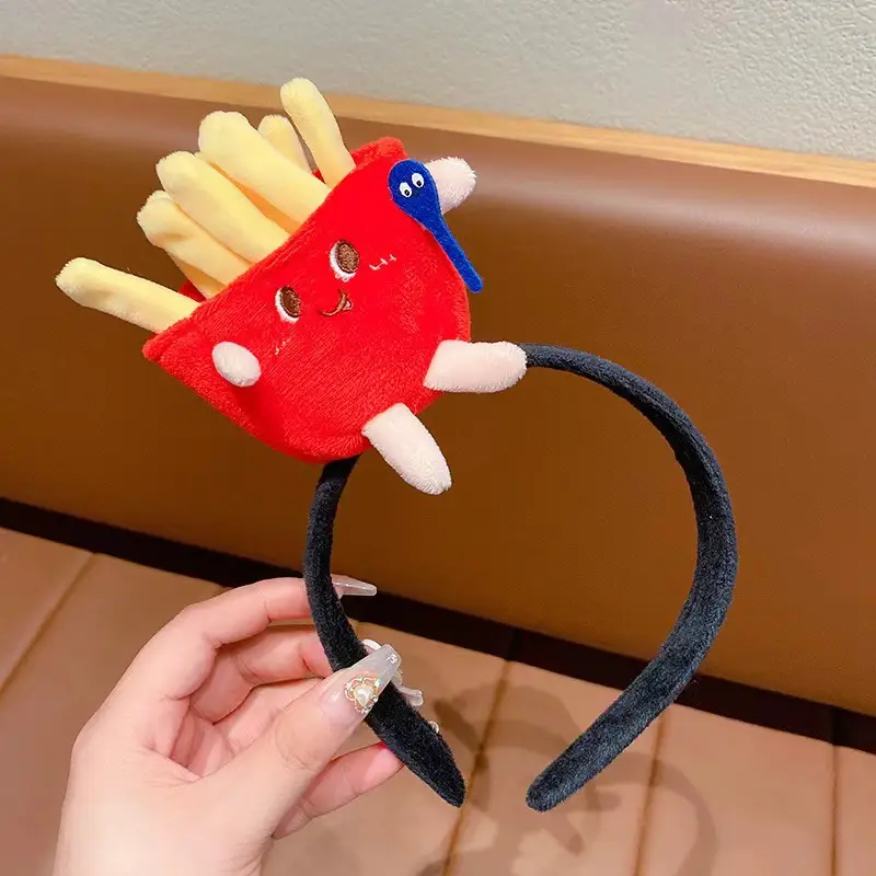 Cotton Doll Headband Tooth-Missing Bar Headband Funny Cooking Mouse Headband Khaki Barra