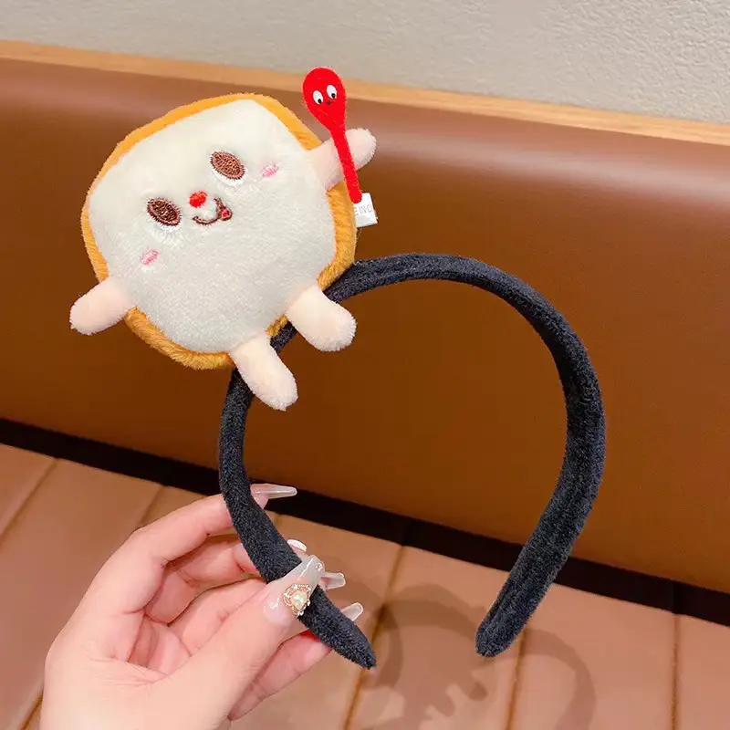 Cotton Doll Headband Tooth-Missing Bar Headband Funny Cooking Mouse Headband Khaki Barra