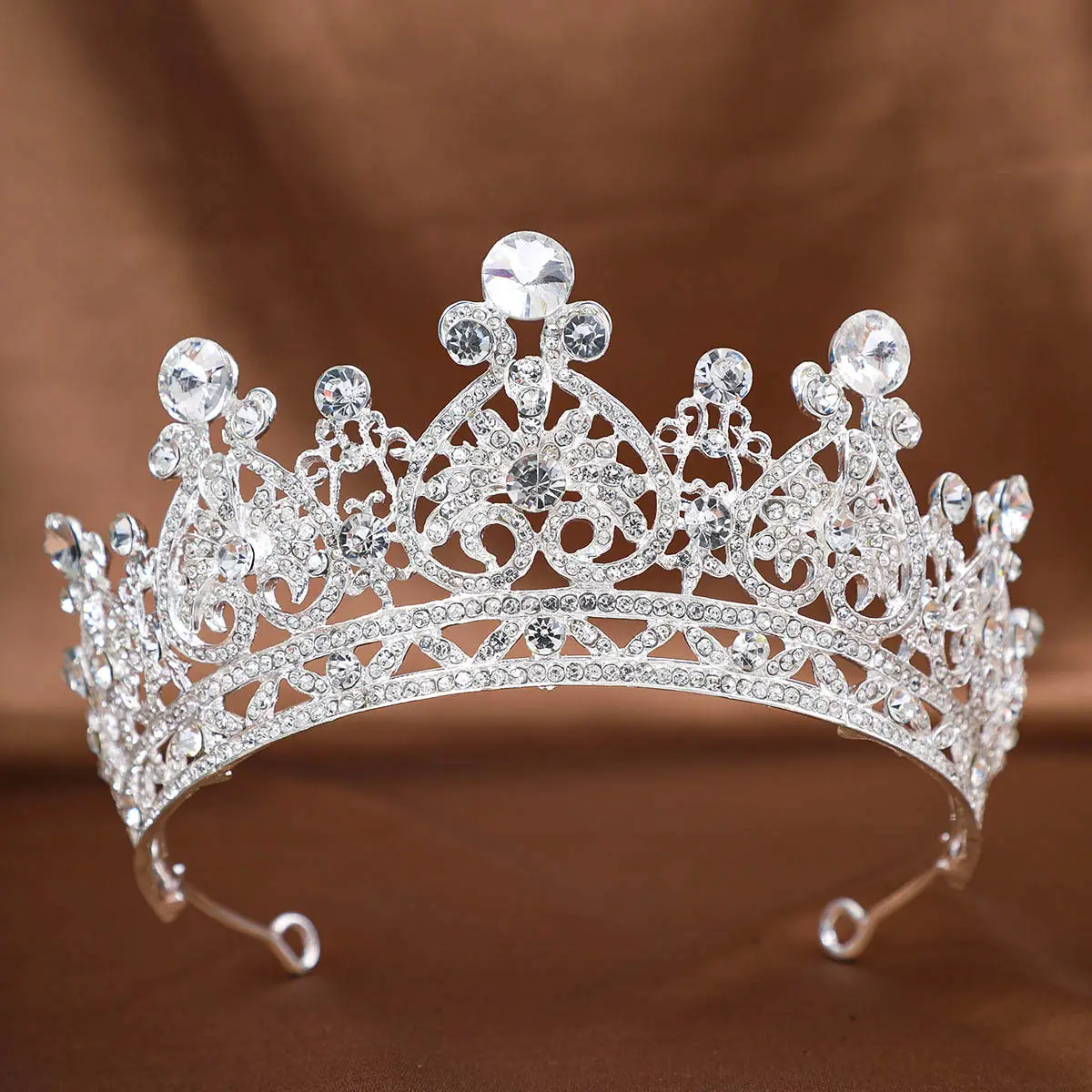 European Bridal Rhinestone Crown Headdress for Women