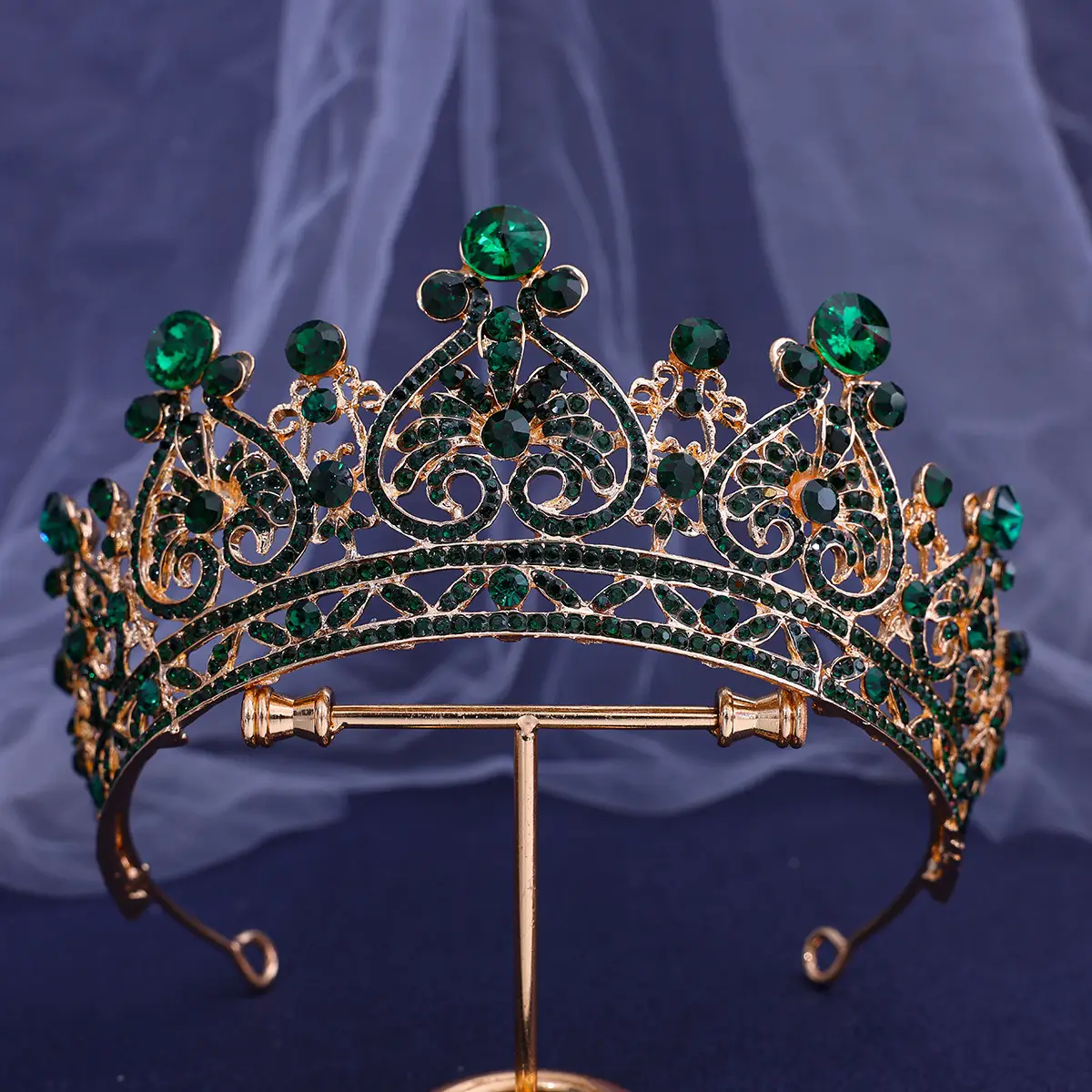 European Bridal Rhinestone Crown Headdress for Women