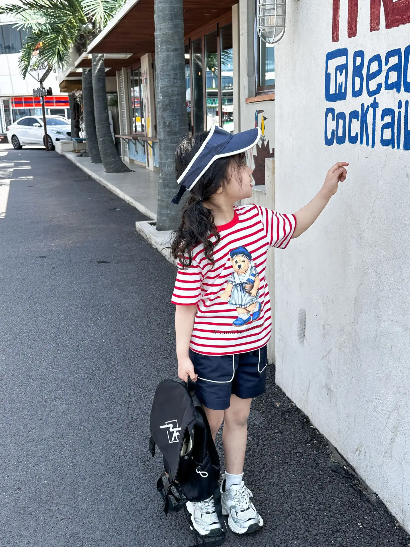 Kids Red Striped Teddy Bear T-Shirt Summer Wear — feature 10