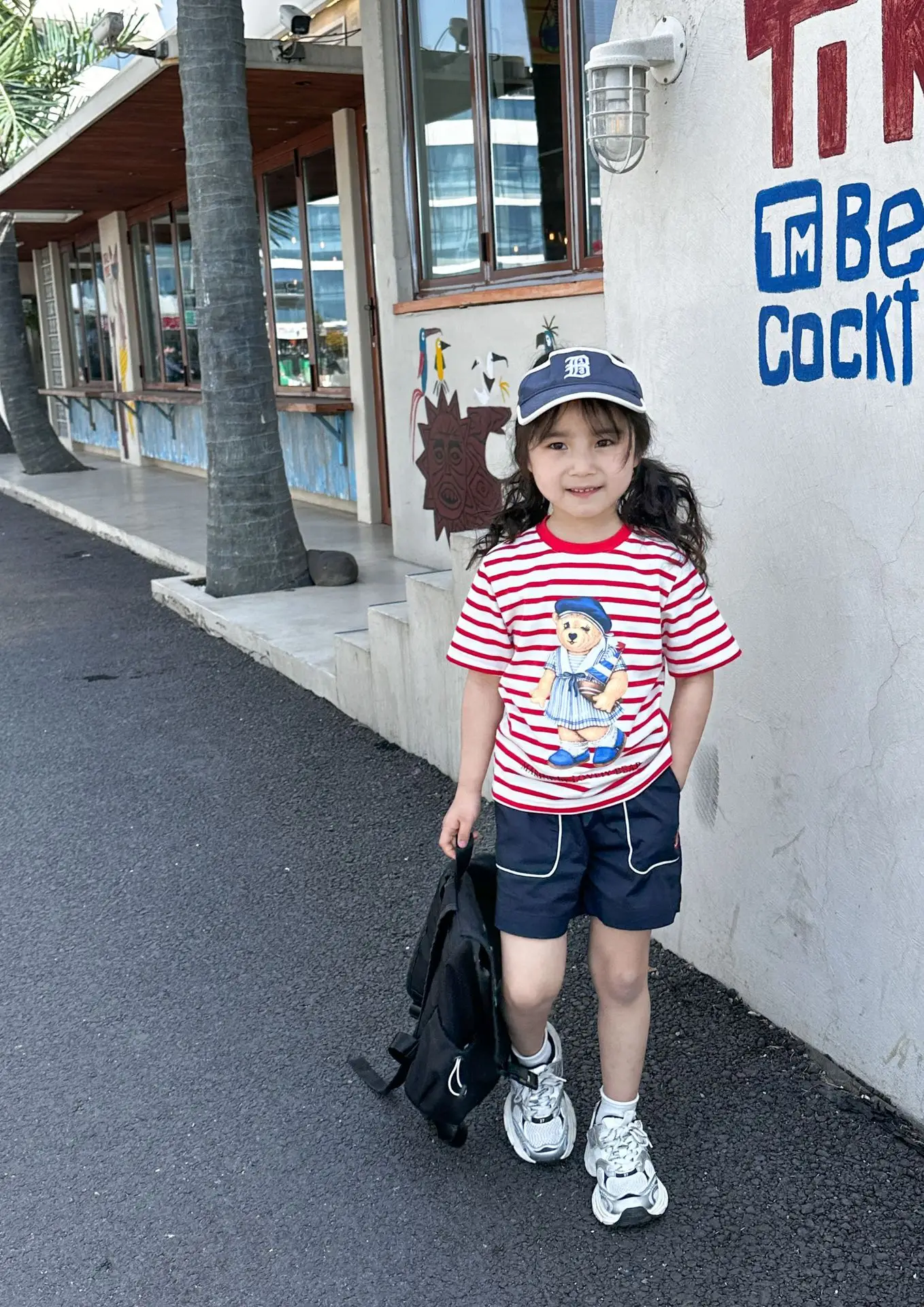 Kids Red Striped Teddy Bear T-Shirt Summer Wear — feature 6
