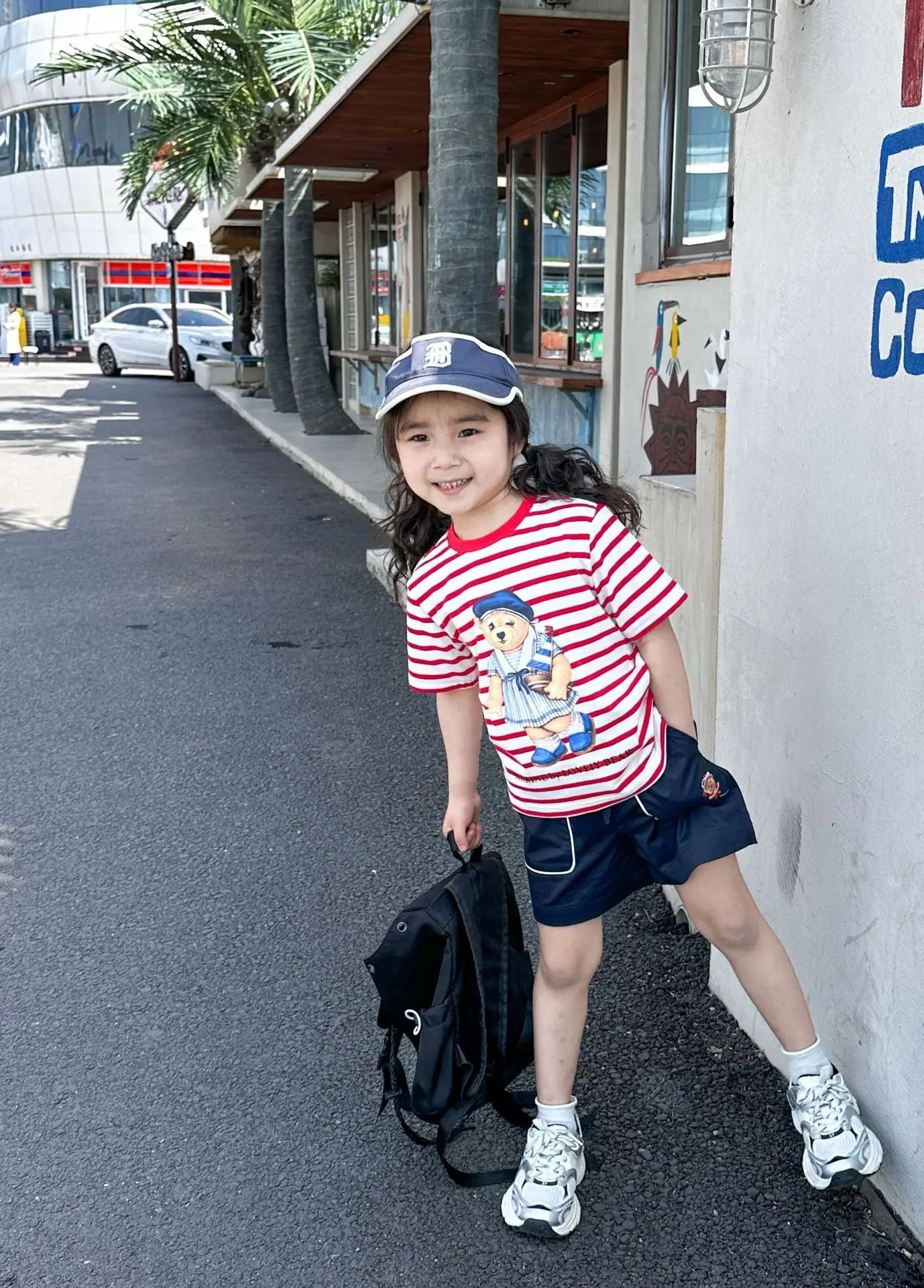 Kids Red Striped Teddy Bear T-Shirt Summer Wear — feature 8