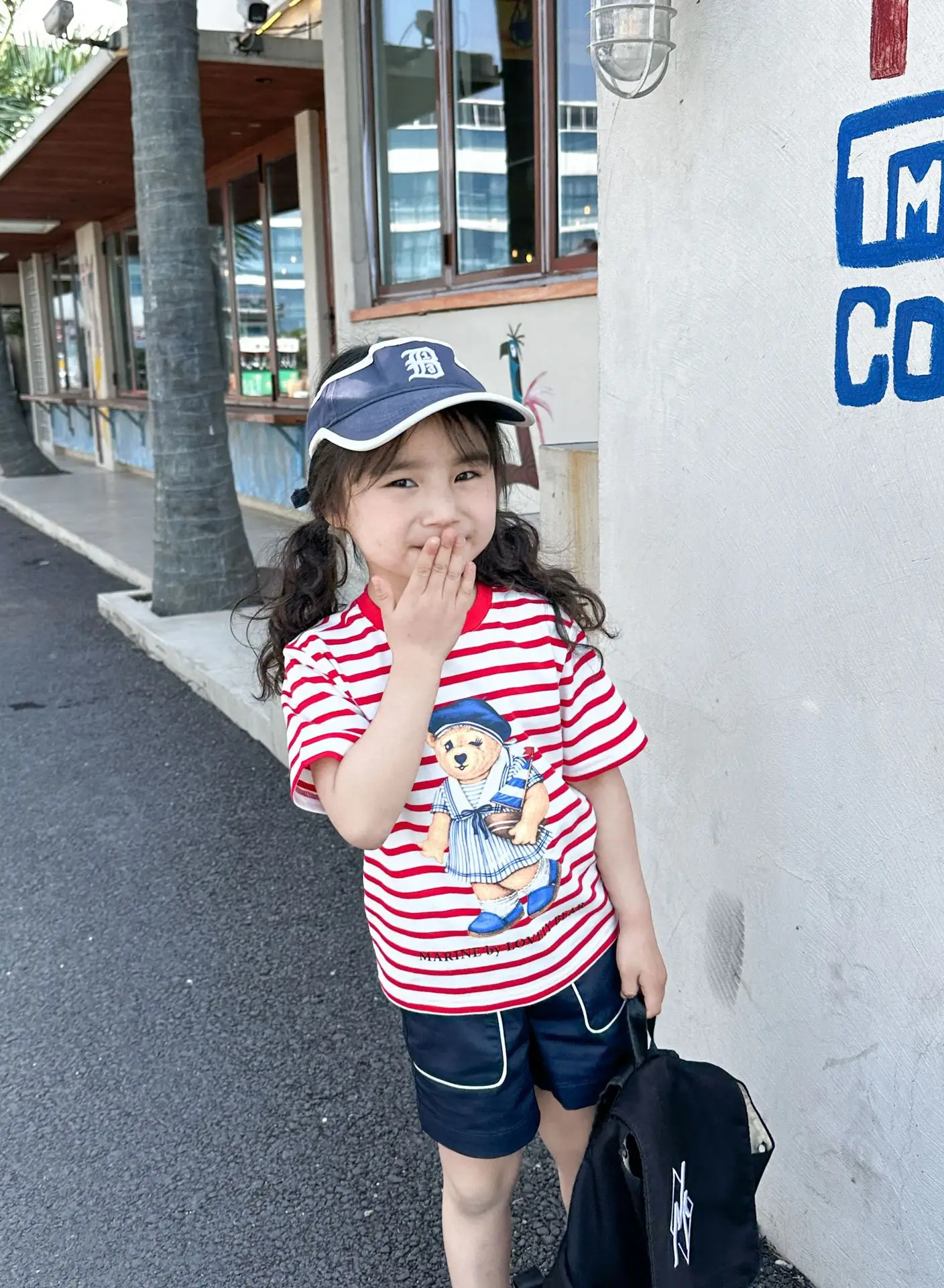 Kids Red Striped Teddy Bear T-Shirt Summer Wear — feature 9