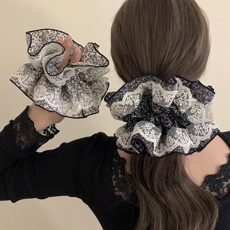 Yellow Lace Hair Scrunchie for Women - Image 59