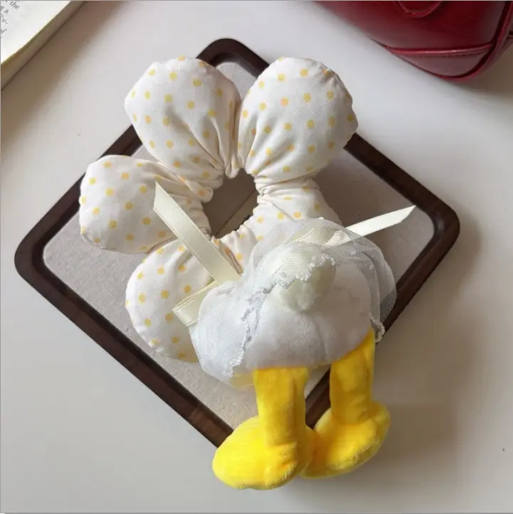 Yellow Lace Hair Scrunchie for Women - Image 11