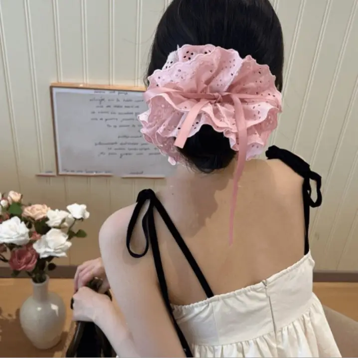 Yellow Lace Hair Scrunchie for Women - Image 19